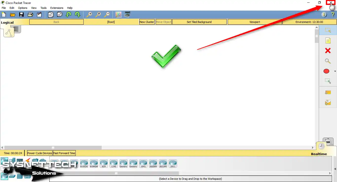 Packet Tracer Programından Çıkış Yapma