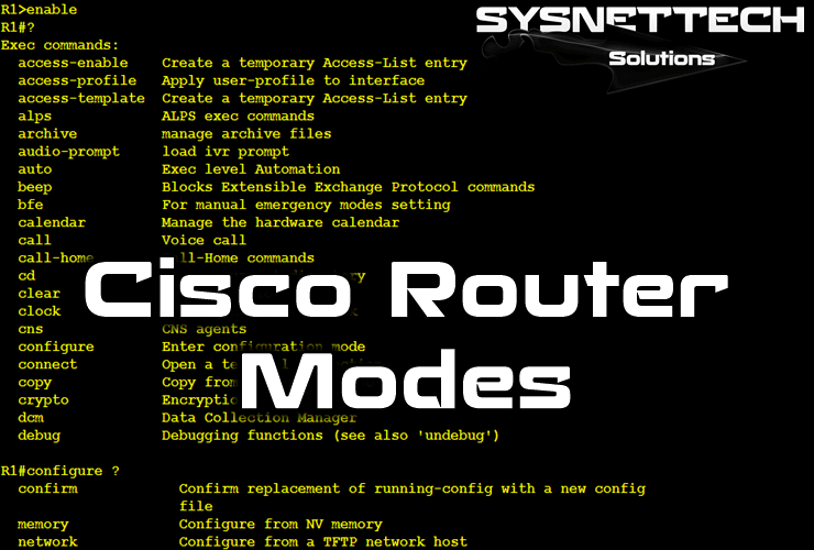 select below what are main cisco ios command modes