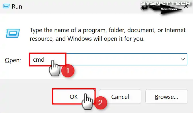 Windows 11 Run Aracında CMD (Command Prompt - Komut İstemi) Çalıştırma