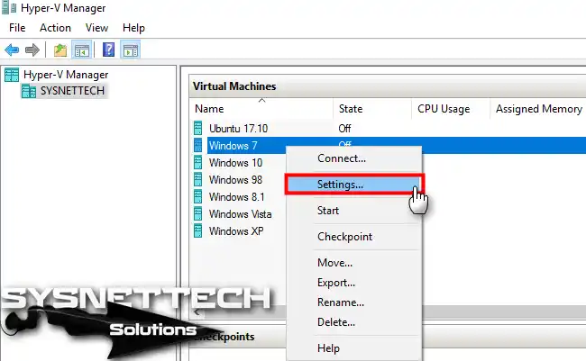 Windows 7 Virtual Machine Settings