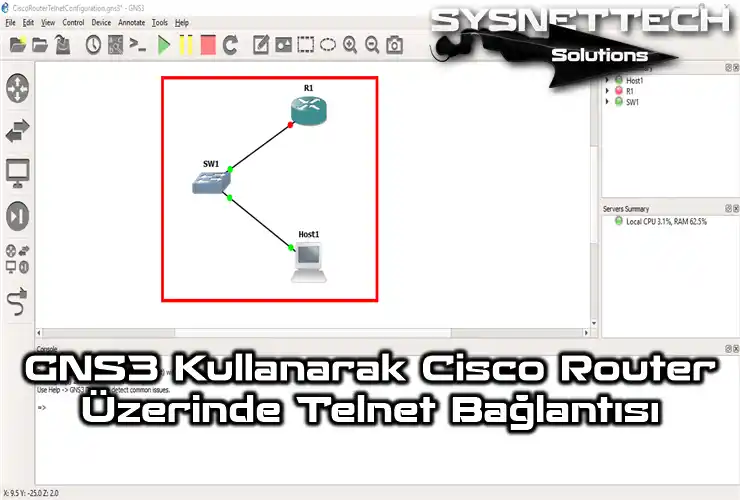GNS3 Kullanarak Cisco Router Üzerinde Telnet Bağlantısı