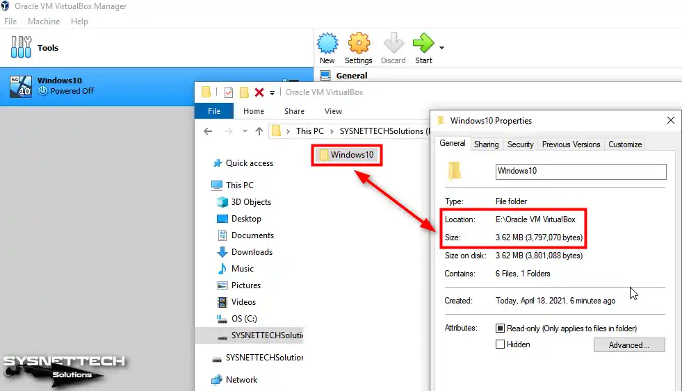 Windows 10 VM'nin Host Üzerindeki Dosya Boyutunun Kontrolü