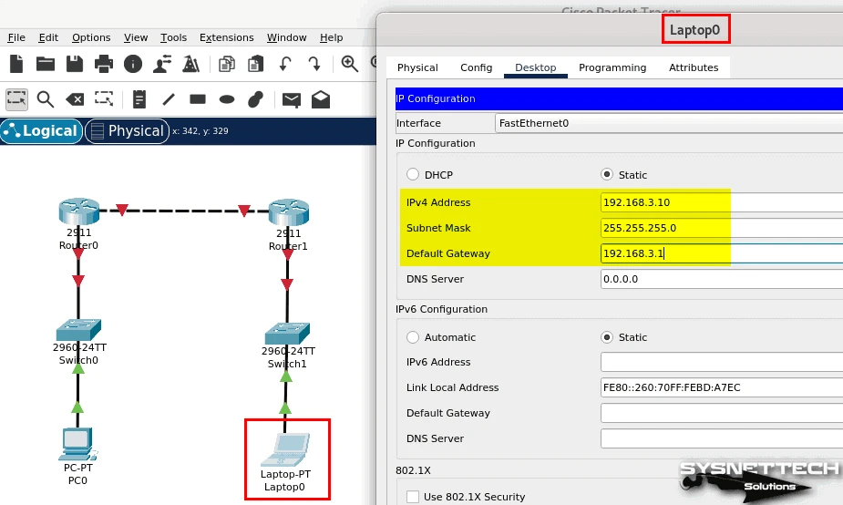 Laptop'a Statik IP Adresi Atama