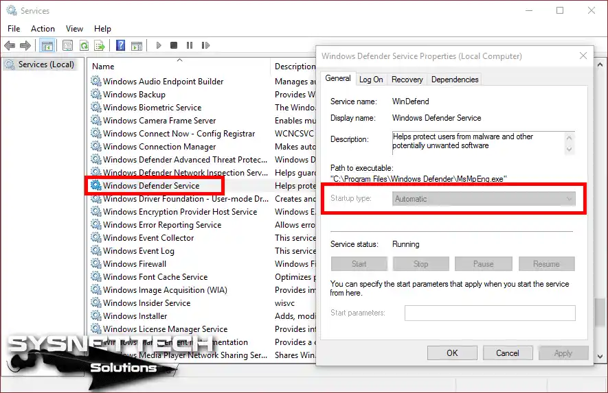 Windows Defender Koruma Servisi Durumu