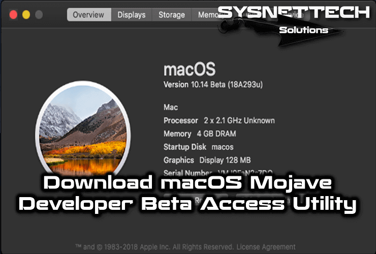 Download macOS Mojave Developer Beta Access Utility