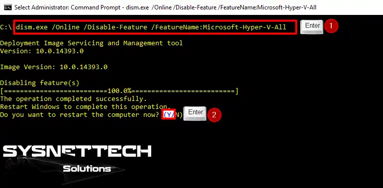 dism.exe /Online /Disable-Feature /FeatureName:Microsoft-Hyper-V-All