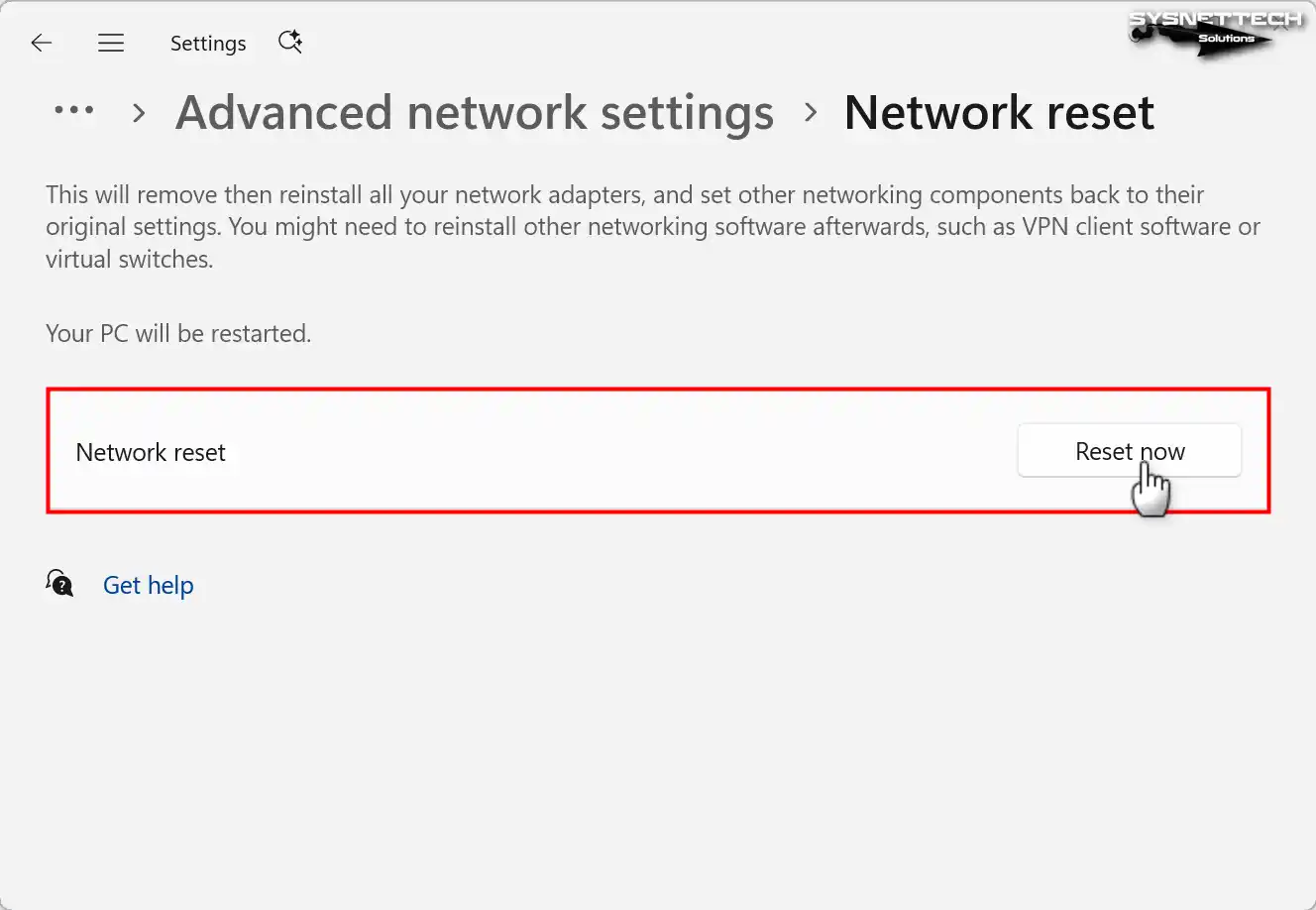 Windows 11 Ağ Ayarlarını Sıfırlama