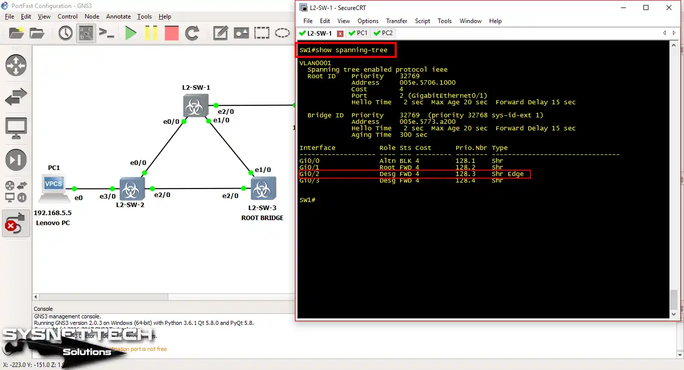 Cisco Switch üzerinde show spanning-tree komutunu kullanma