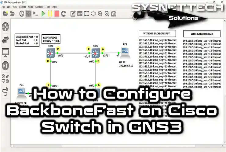 Configuring BackboneFast on Cisco Switch in GNS3