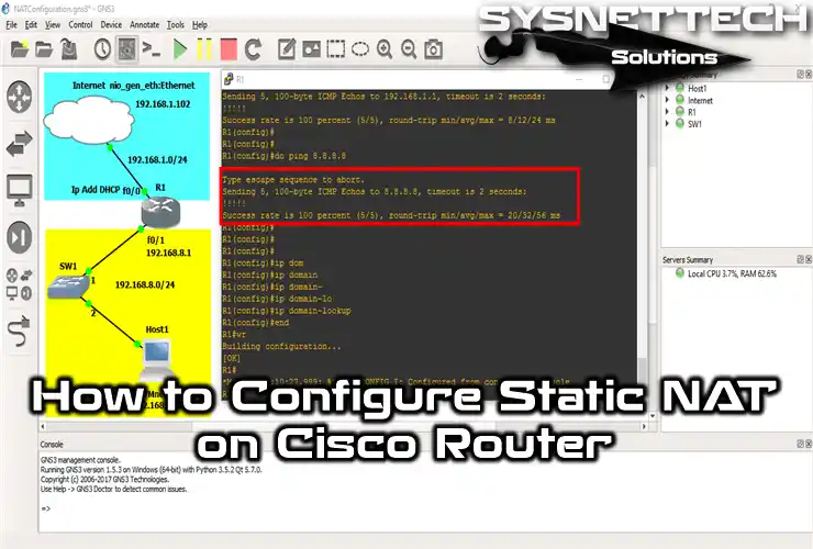 Configuring Static NAT on Cisco Router in GNS3