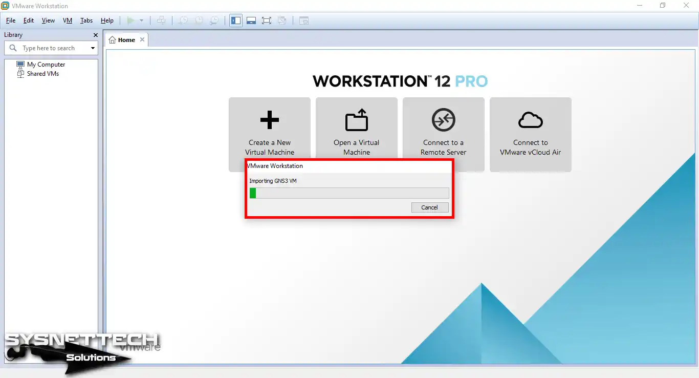 Importing GNS3 VM