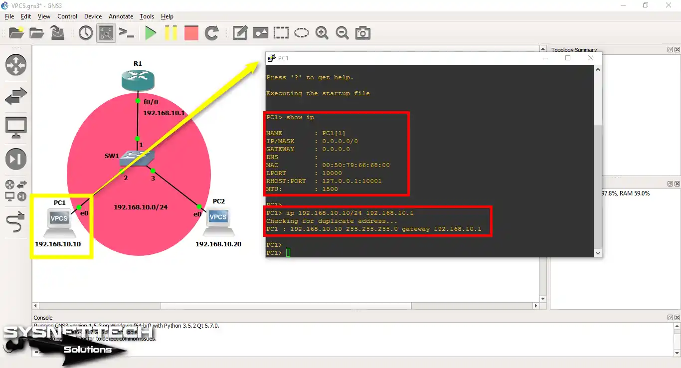 Assigning an IP Address to Virtual PC