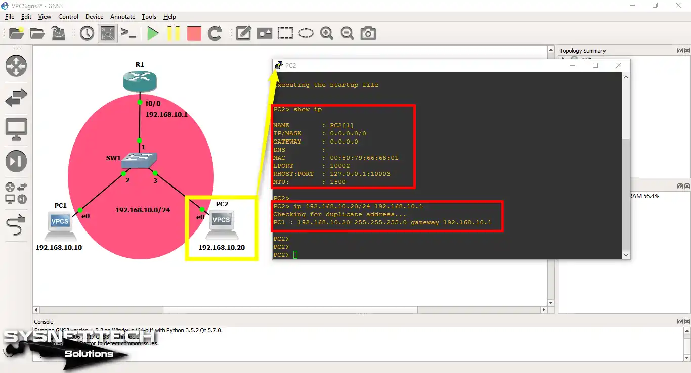 Assigning an IP Address to Virtual PC