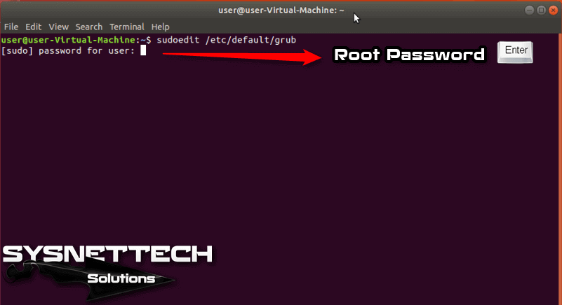Entering Root Password