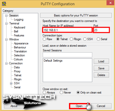 PuTTY ile Router'a Bağlanma