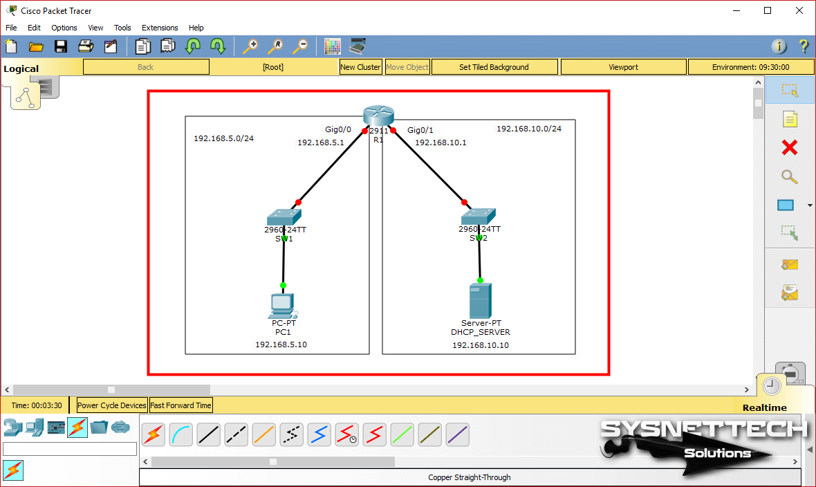 Bir Cisco Router'a Bağlı İki Switch