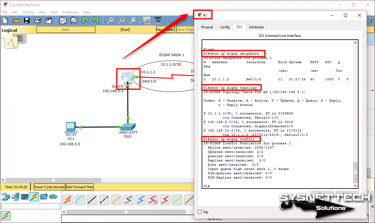 8.3.1.2 packet tracer eigrp