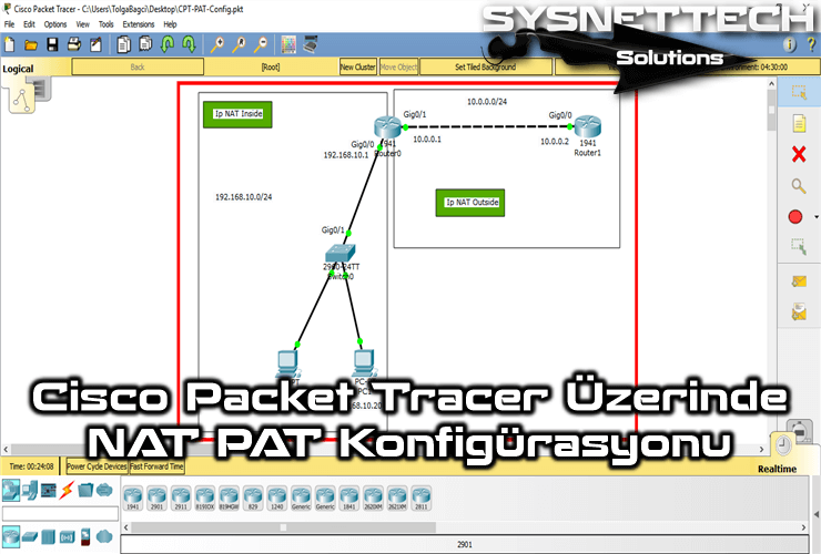 Cisco Packet Tracer Üzerinde NAT PAT Konfigürasyonu