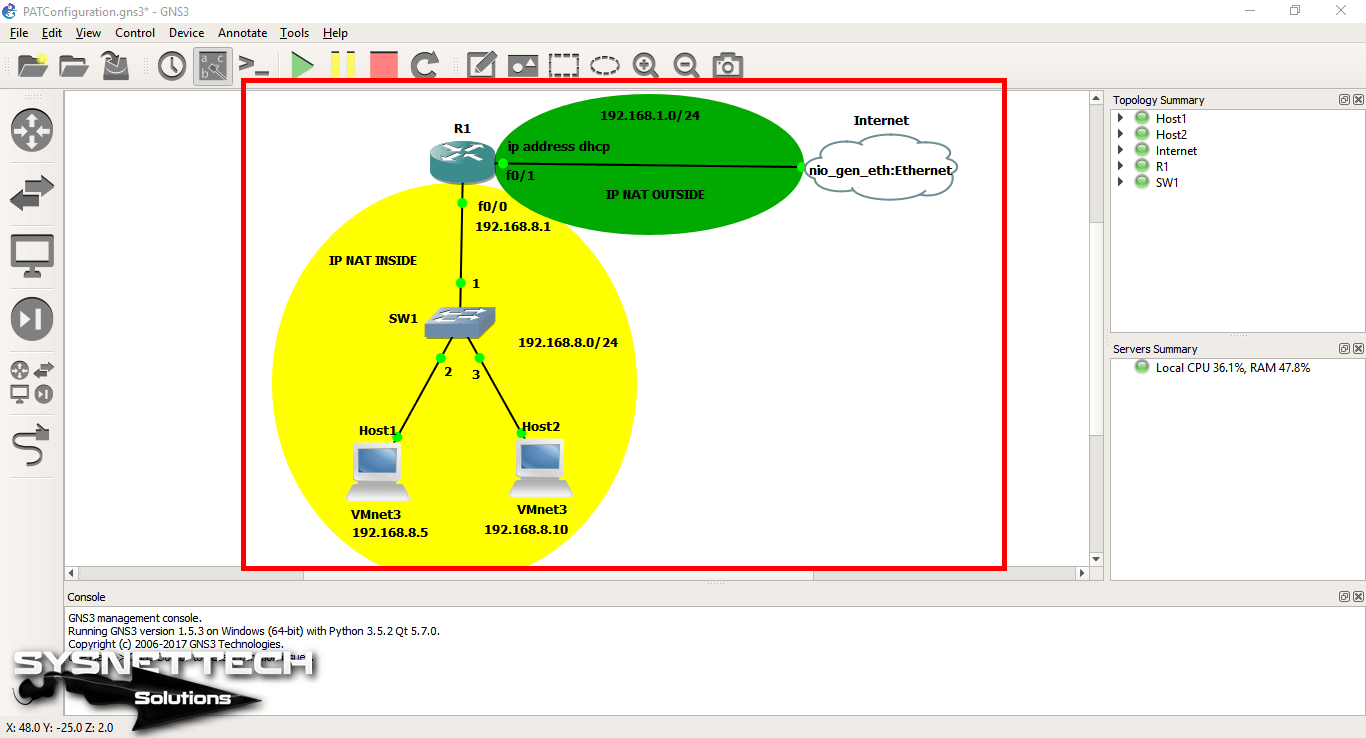 Internal and External Network Topology with GNS3