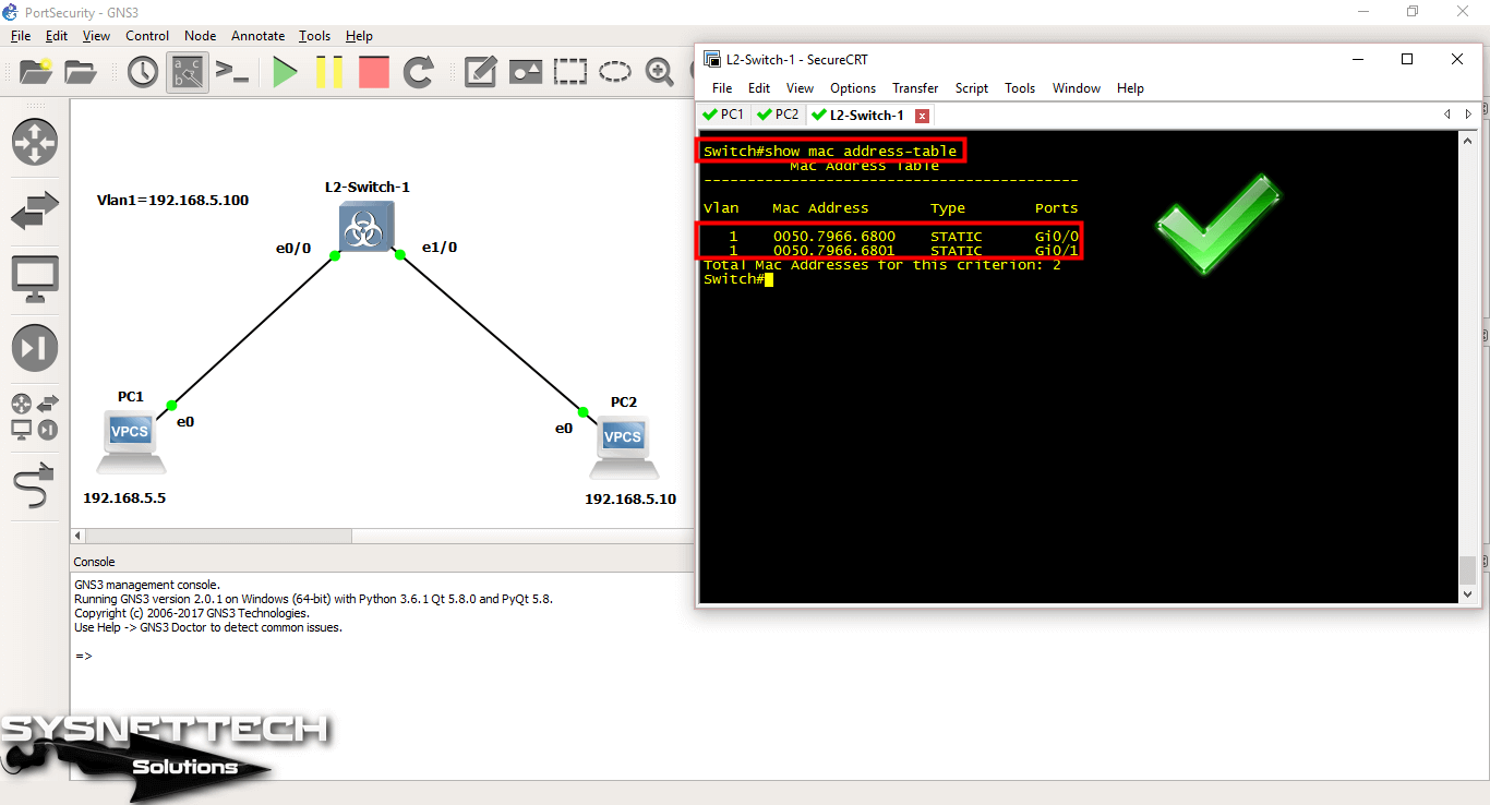 switchport port security mac address