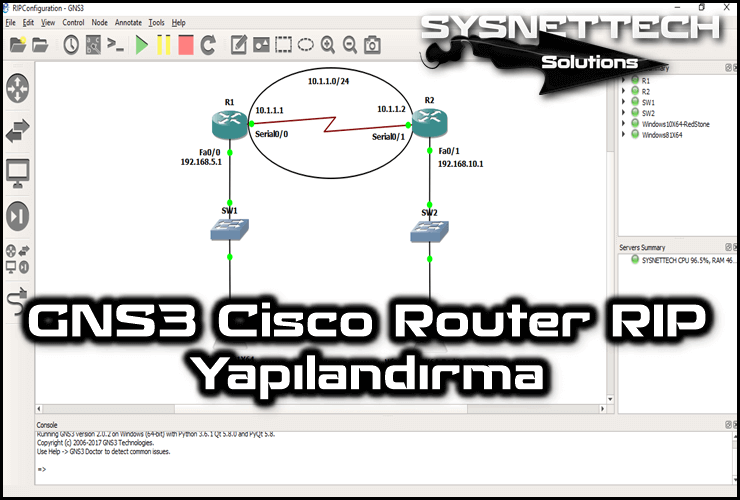 GNS3 Kullanarak Cisco Router Üzerinde RIP Yapılandırma