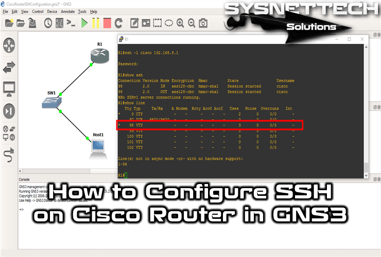 reputatie hoe vaak Jumping jack How to Configure SSH in GNS3 | SYSNETTECH Solutions