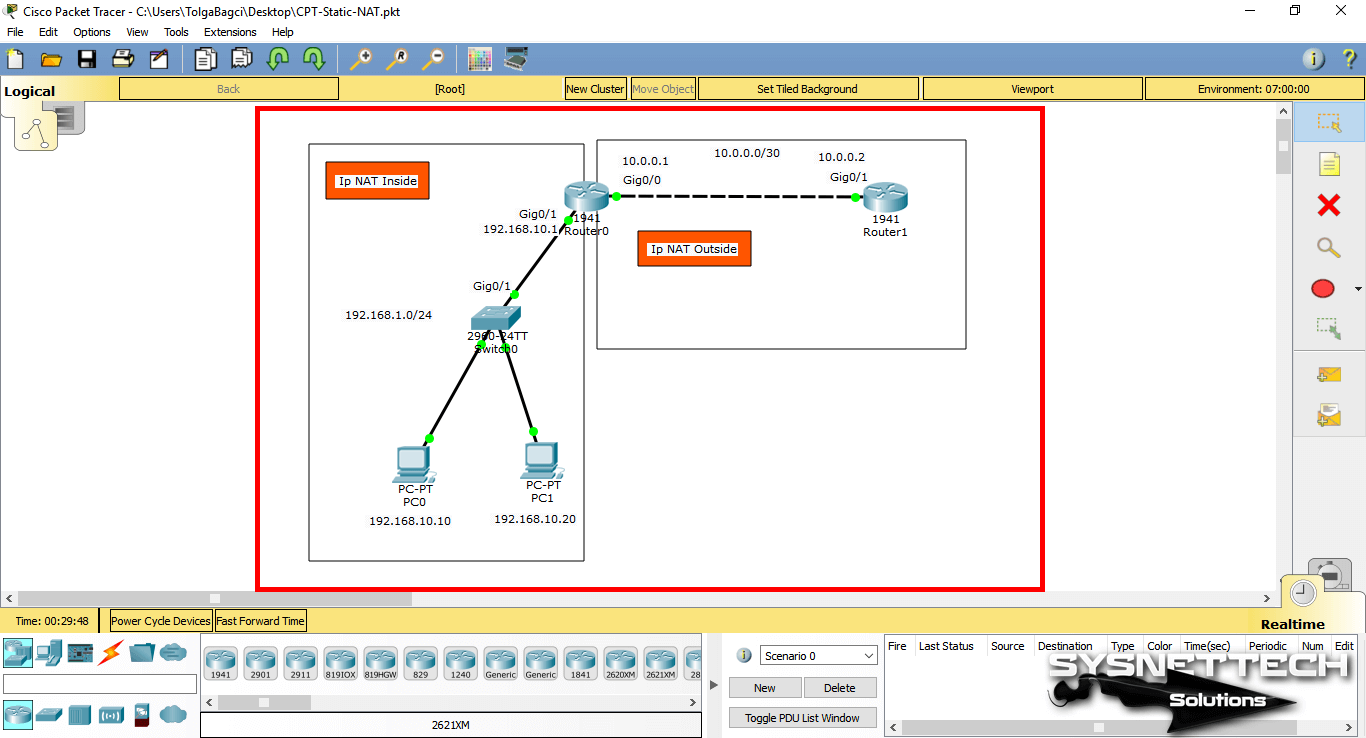 Identifying IP NAT Inside and Outside Sections in Network Topology