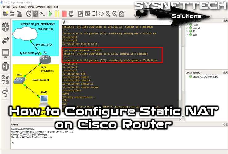 How to Configure Static NAT on Cisco Router in GNS3
