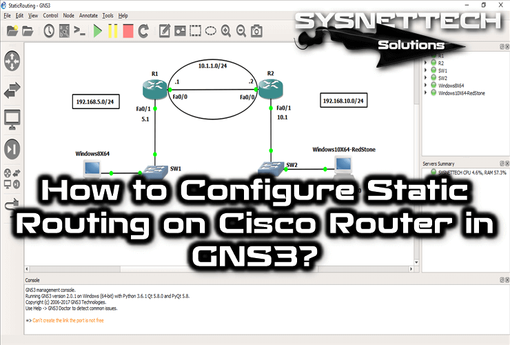 How to Configure Static Routing on Cisco Router in GNS3