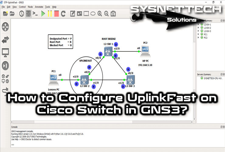 How to Configure UplinkFast on Cisco Switch in GNS3