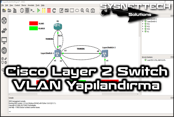 GNS3 Kullanarak Cisco Layer 2 Switch Üzerinde VLAN Yapılandırma