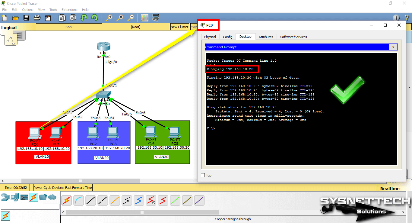 Ping Between Computers on the Same VLAN