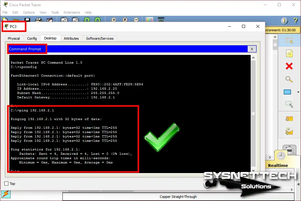 PC3'ten Varsayılan Ağ Geçidine Ping Atma