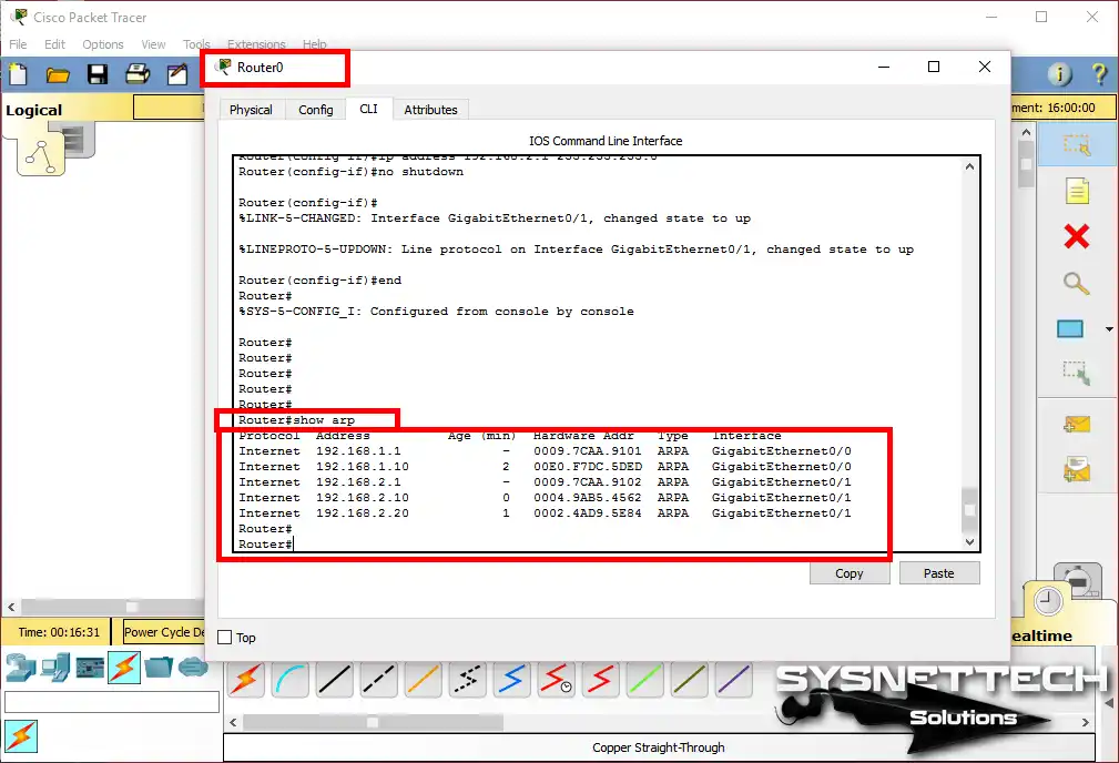 Router'da show arp komutu kullanımı