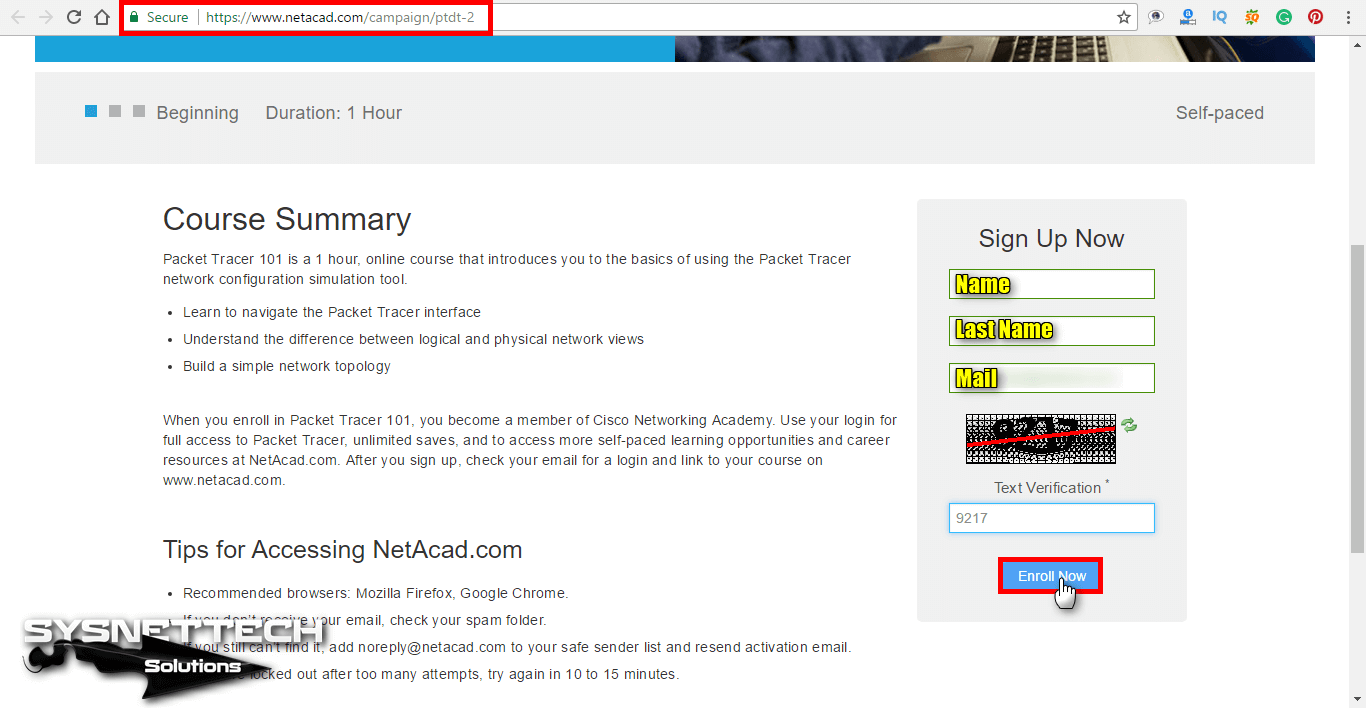 Netacad - Sign Up Now