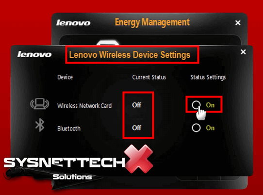 Lenovo Wireless Device Settings