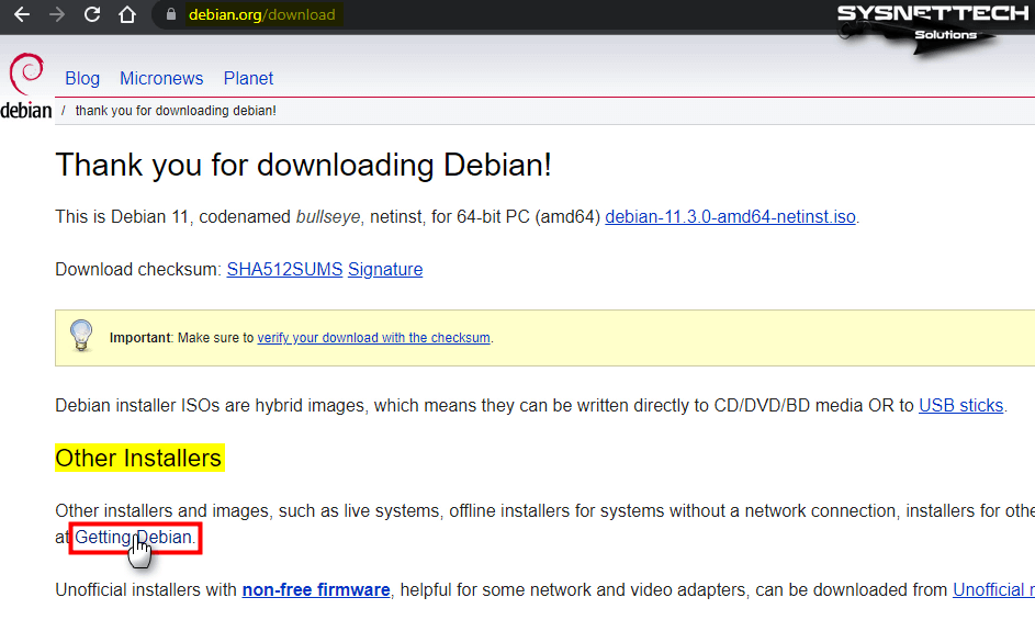 Debian'ı İndirdiğiniz İçin Teşekkürler!
