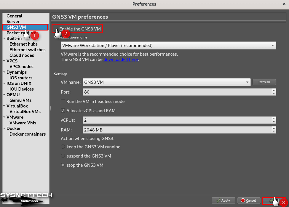 Disabling the GNS3 Server