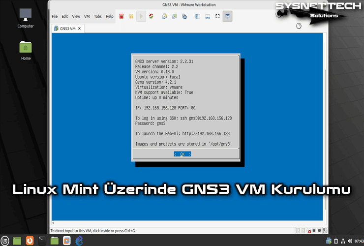 Linux Mint 20.3 Üzerinde GNS3 VM 2.2.31 Kurulumu