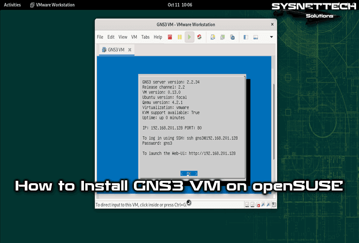 How to Install GNS3 VM 2.2 on openSUSE Leap 15