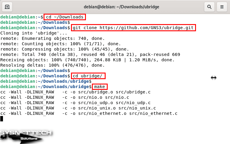 Cloning the uBridge Package to Debian
