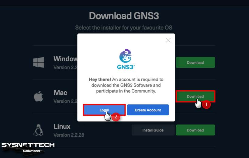GNS3 Websitesinde Oturum Açma