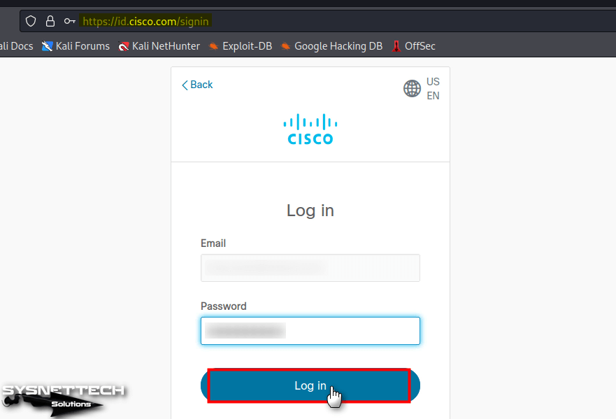 Entering Cisco Account Information