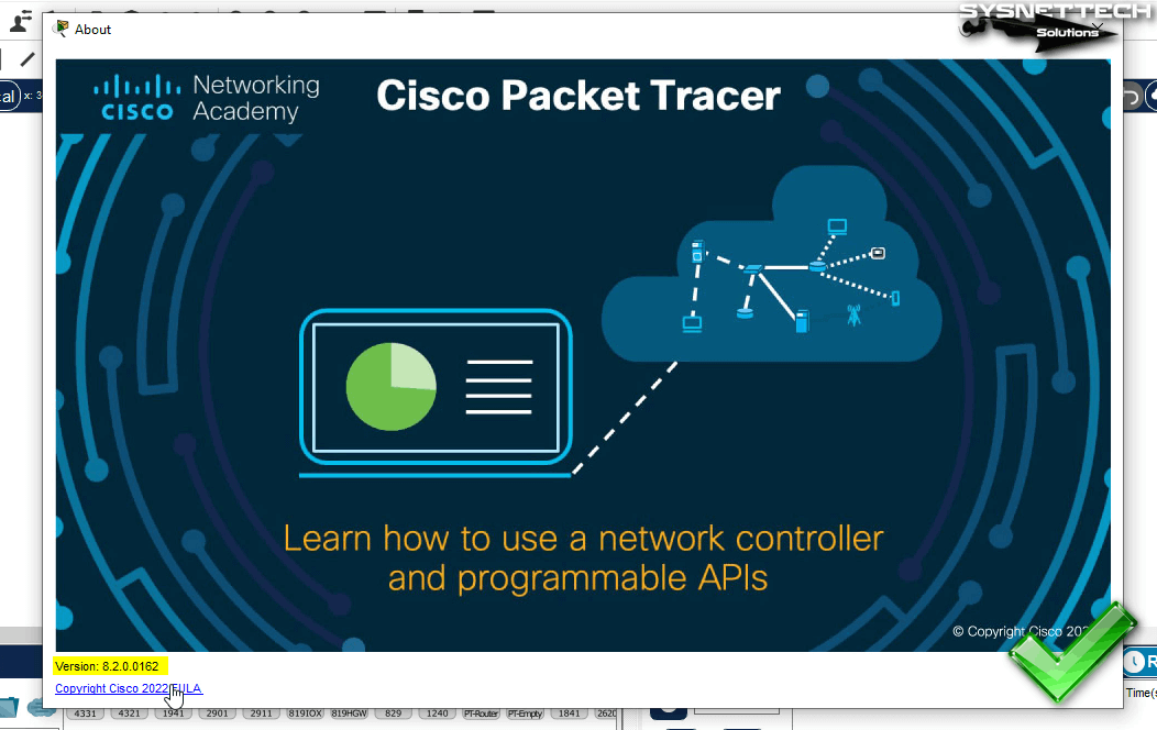 Verifying Packet Tracer Version