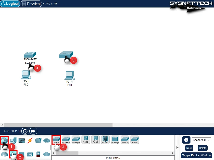 Çalışma Alanına İki Adet Cisco Switch Ekleme