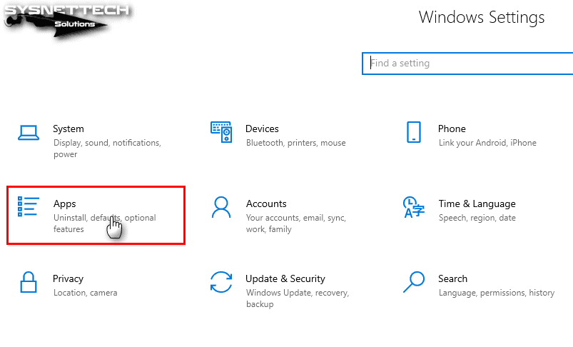 Opening the Control Panel in Windows 10