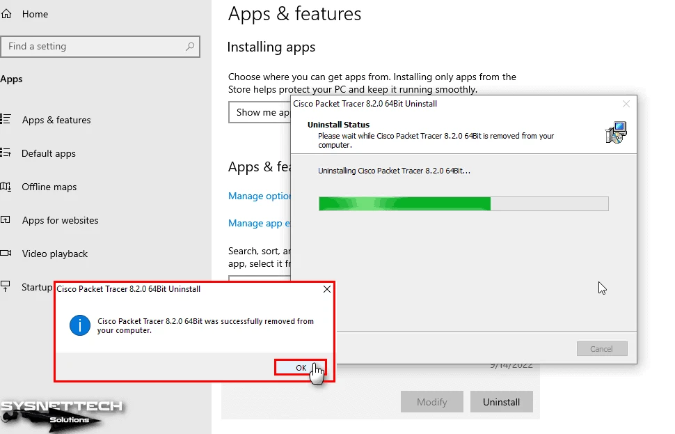 Packet Tracer Bilgisayarınızdan Başarıyla Kaldırıldı