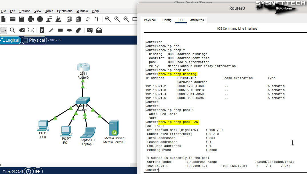 DHCP Havuzu Detaylarını ve Atanan IP'leri Kontrol Etme