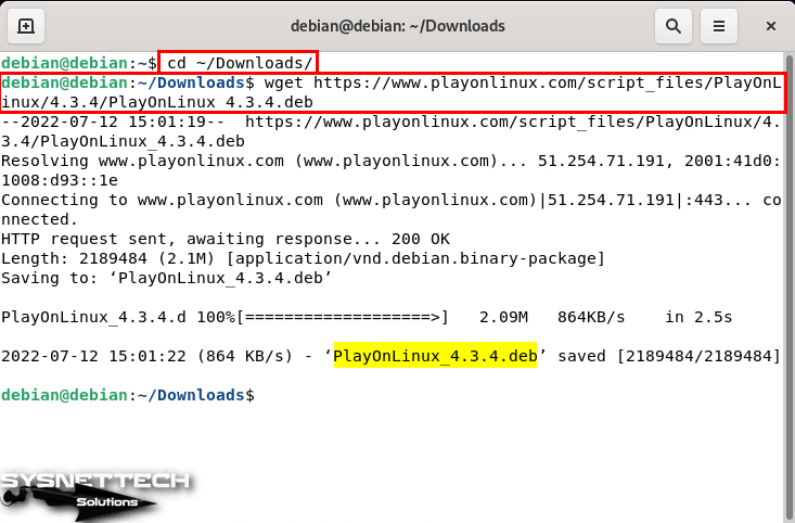 Downloading the PlayOnLinux.deb Package