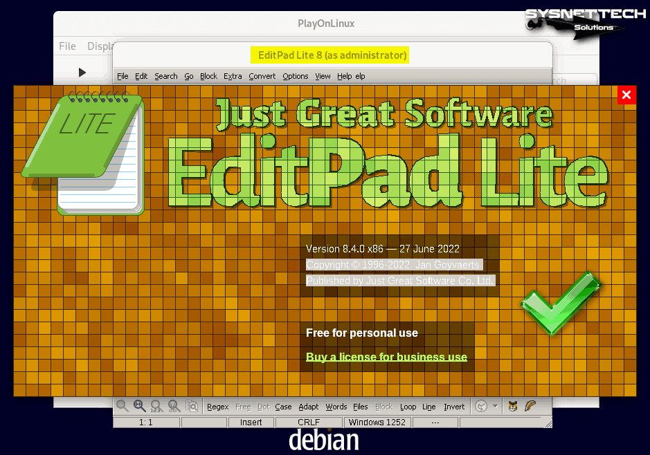 Checking the EditPad Lite Version